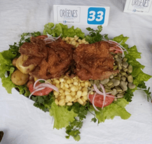 Cuy Broaster con granos tiernos-Chantaco